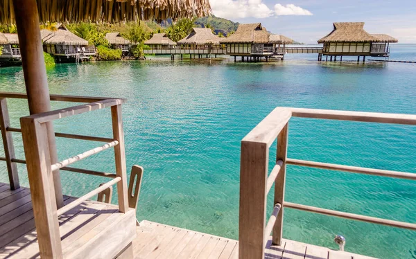 Overwater bungalows, French Polynesia — Stock Photo, Image