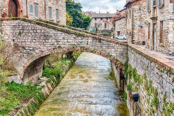 Procházky Malebných Starobylých Ulicích Gubbio Jednoho Nejkrásnějších Středověkých Měst Střední — Stock fotografie