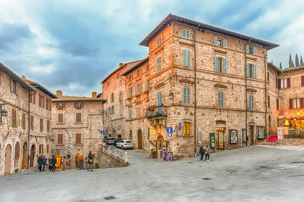 Orta Talya Nın Güzel Ortaçağ Şehirlerinden Biri Olan Assisi Nin — Stok fotoğraf