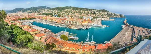 Panoramautsikt Över Hamnen Nice Även Kallad Port Lympia Sett Från — Stockfoto