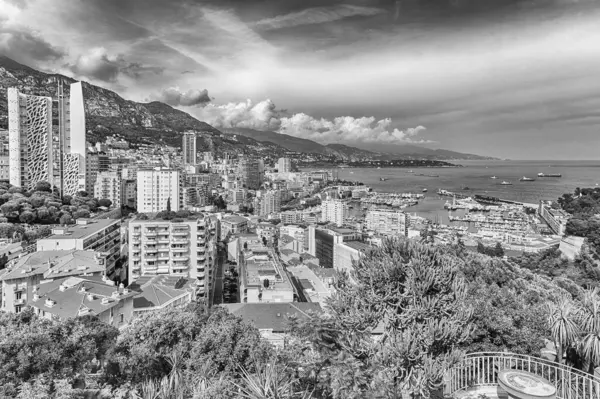 Vista Sobre Port Hercules Bairro Condamine Centro Cidade Porto Monte — Fotografia de Stock