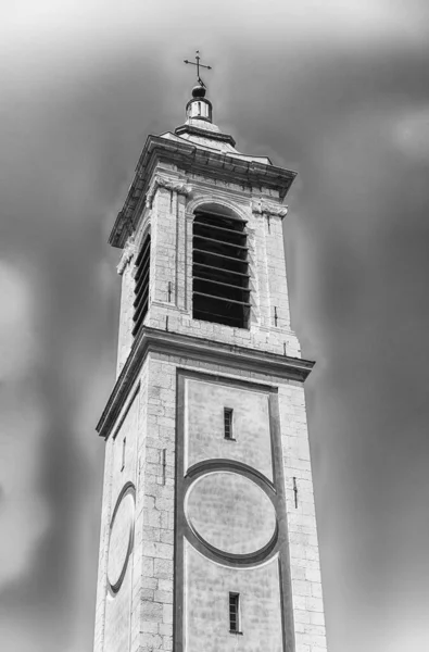 Dzwonnica Barokowej Katedry Reparaty Starym Mieście Nicea Cote Azur Francja — Zdjęcie stockowe
