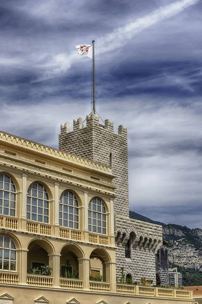 Detail Věží Prince Palace Monaco Která Nachází Monaku City Alias — Stock fotografie