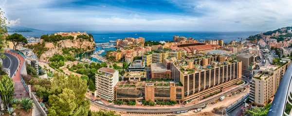 Vista Panoramica Del Quartiere Fontvieille Nel Principato Monaco Costa Azzurra — Foto Stock