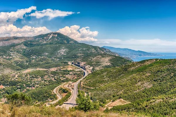 Scenic Landscape View French Riviera Coastline Seen Fort Revere Village — Stock Photo, Image