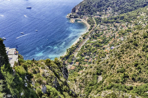 Landschappelijk Uitzicht Vanuit Stad Eze Prachtige Kustlijn Nabij Stad Nice — Stockfoto