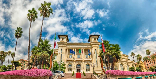 Fasáda Malebného Kasina Sanremo Itálii Budova Jednou Hlavních Památek Ligurského — Stock fotografie