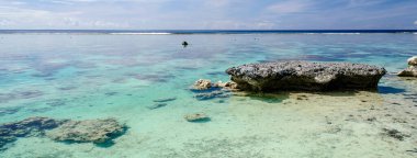 Moorea 'daki tropik plaj, Fransız Polinezyası