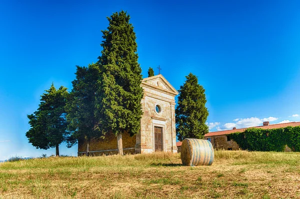 San Quirico Orcia Italy June Kapel Madonna Vitaleta Bangunan Ikonik — Stok Foto