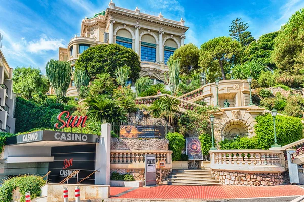 Monte Carlo Monaco Agosto Fachada Del Casino Sun Complejo Juegos — Foto de Stock