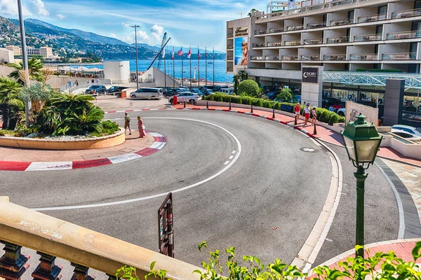 Monte Carlo Monaco Augus13 Fairmont Hairpin Loews Curve 모나코의 몬테카를로에 — 스톡 사진