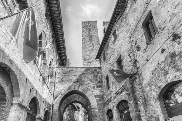 Die Mittelalterliche Architektur Von San Gimignano Einer Kultstadt Landkreis Siena — Stockfoto