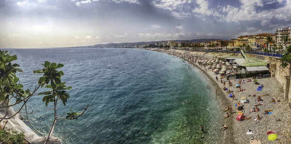 Nice Cote Azur Fransa Daki Castle Hill Den Rıhtımın Panoramik — Stok fotoğraf