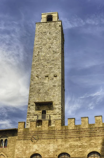 Uitzicht Torre Grossa Hoogste Middeleeuwse Toren Een Van Belangrijkste Bezienswaardigheden — Stockfoto