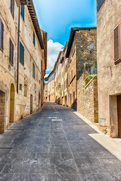 Strade Panoramiche Medievali Nel Comune Montalcino Provincia Siena Toscana Italia — Foto Stock