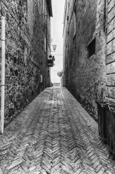 Średniowieczne Malownicze Uliczki Miejscowości Pienza Prowincja Siena Toskania Włochy — Zdjęcie stockowe