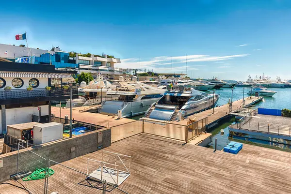 Vista Sobre Puerto Vieux Old Harbor Cannes Costa Azul Francia — Foto de Stock