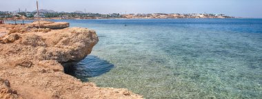 Sharm el Sheikh, Mısır 'daki bir plajdan Kızıl Deniz manzarası