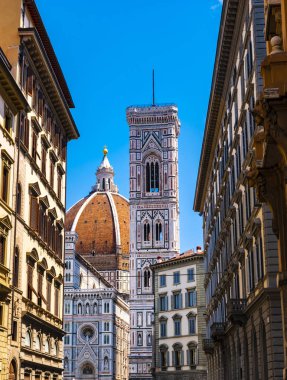 Santa Maria del Fiore ve Giotto'nun Çan Kulesi Katedrali. Florence, İtalya.
