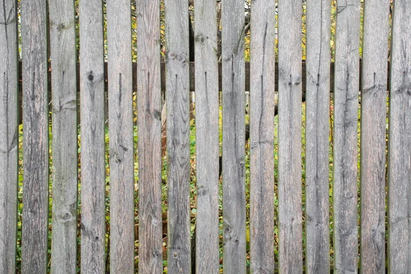 Part Old Picket Fence Rustic Gray Rotten Fence — Stock Photo, Image