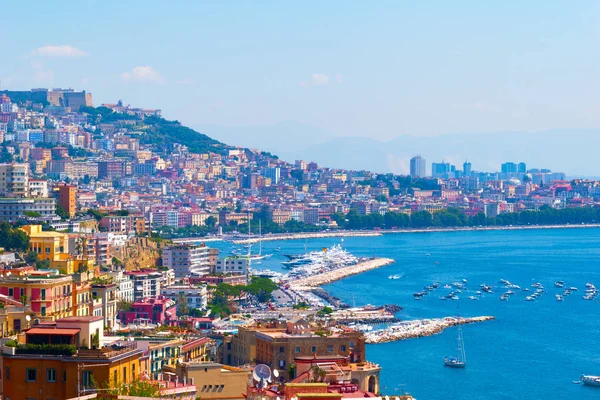 Neapel Italien Häuser Den Hängen Der Berge Rund Die Bucht — Stockfoto