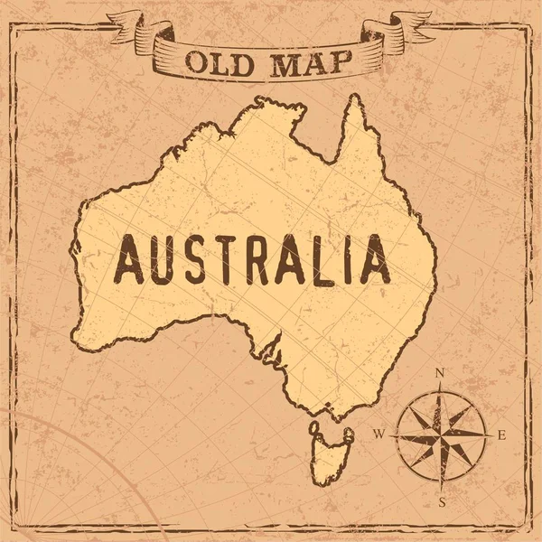 Viejo estilo Australia mapa — Archivo Imágenes Vectoriales