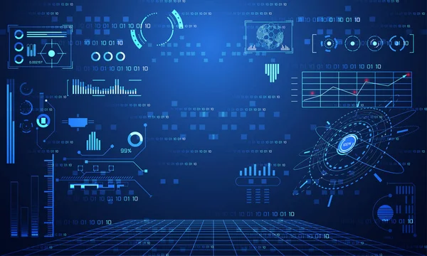 Dijital veri grafiği, iletişim, bilgi işlem ve daire yüzde canlılık yenilik teknoloji UI fütüristik konsept hud arabirimi hologram öğeleri üzerinde Merhaba tech gelecekteki tasarım arka plan soyut