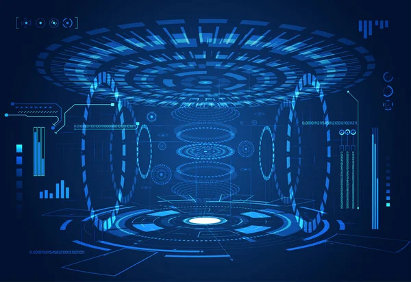 Dijital veri grafiği, iletişim, bilgi işlem ve daire yüzde canlılık yenilik teknoloji UI fütüristik konsept hud arabirimi hologram öğeleri üzerinde Merhaba tech gelecekteki tasarım arka plan soyut