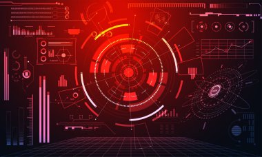 Dijital veri grafiği, iletişim, bilgi işlem ve daire yüzde canlılık yenilik teknoloji UI fütüristik konsept hud arabirimi hologram öğeleri üzerinde Merhaba tech gelecekteki tasarım arka plan soyut
