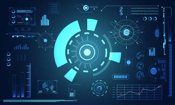 Teknologi Abstrak Konsep Futuristik Hud Antarmuka Elemen Hologram Dari Grafik - Stok Vektor