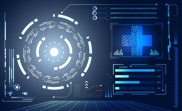 Teknologi Abstrak Konsep Futuristik Hud Antarmuka Elemen Hologram Dari Grafik - Stok Vektor