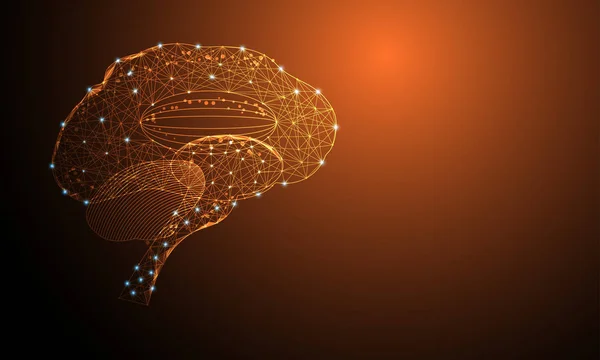 Abstraktní Technologie Futuristický Koncept Mozku Hologram Prvky Rozhraní Digitálních Dat — Stockový vektor