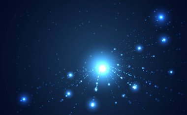 soyut teknoloji futuristik konsepti daire nokta mavi dijital üzerinde Merhaba tech gelecekteki mavi arka plan ağ. Şablon, web tasarım duvar kağıdı, poster, sunum için. Vektör çizim