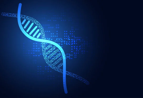 Soyut sağlık bilim oluşur Dna dijital teknoloji kavramı modern tıbbi teknoloji, tedavi, ilaç üzerinde Merhaba tech gelecekteki mavi arka plan. Şablon, web tasarımı veya sunum için.