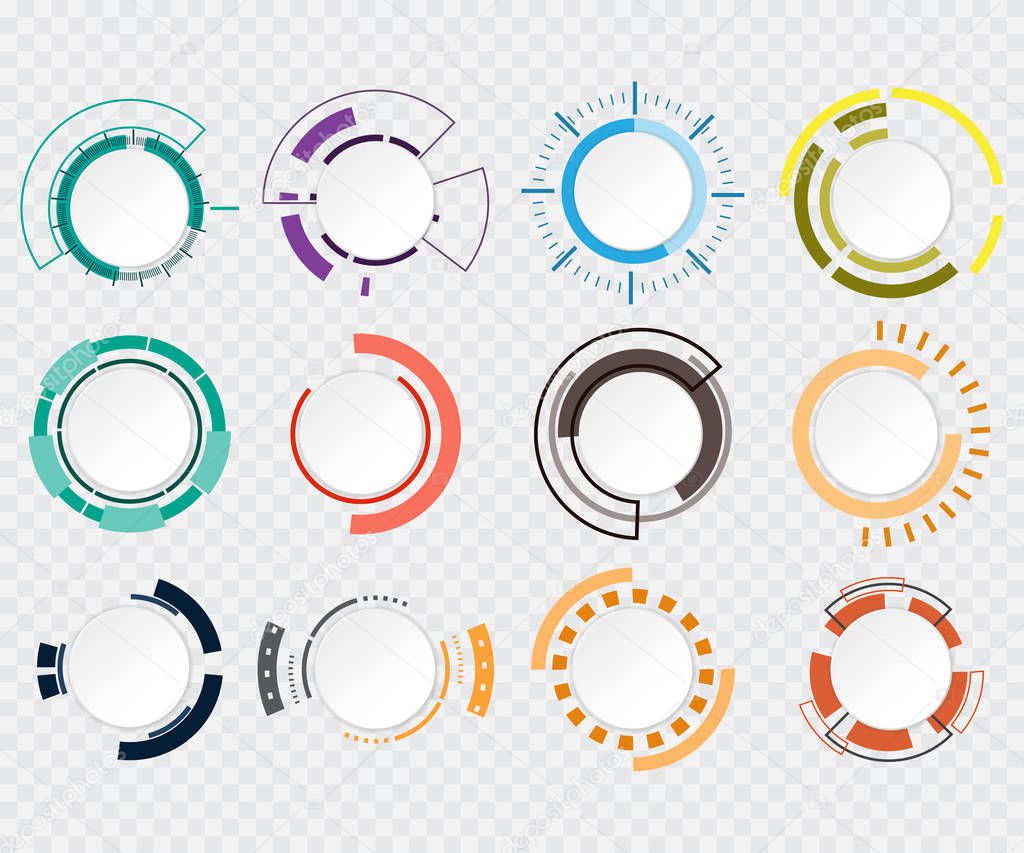 Abstract technology circle grey white and colorful communication design raw material for your design background, template, wallpaper, info graphic, motion, information or web and presentation.Vector
