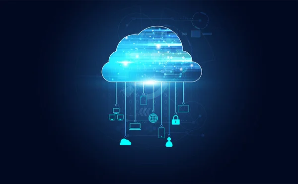 Tecnología Nube Abstracta Con Big Data Concepto Interfaz Conexión Mediante — Vector de stock