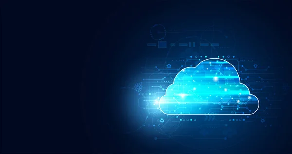 Tecnologia Cloud Astratta Con Concetto Big Data Interfaccia Connessione Raccogliendo — Vettoriale Stock