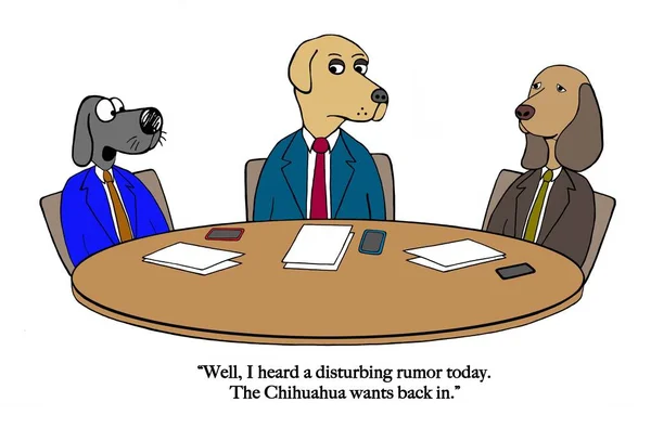 Dog Board Directors Hears Rumor — Stock Photo, Image