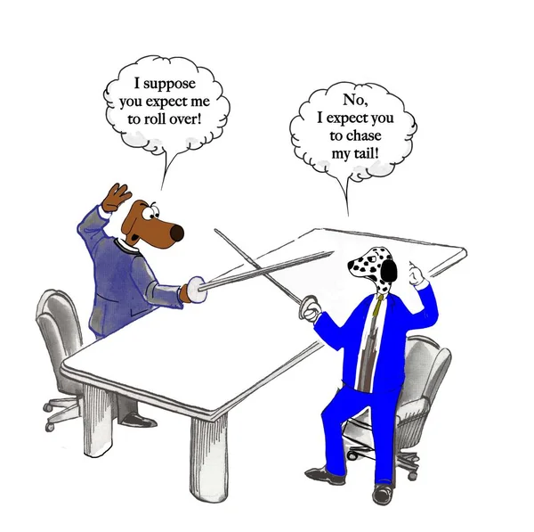 Dog Executives Duel — Stock Photo, Image