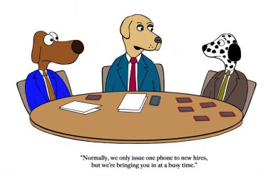 Dalmation iletişim kurmak için birçok telefonu alır