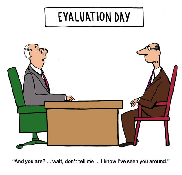 Manager is giving mixed evaluation to employee.