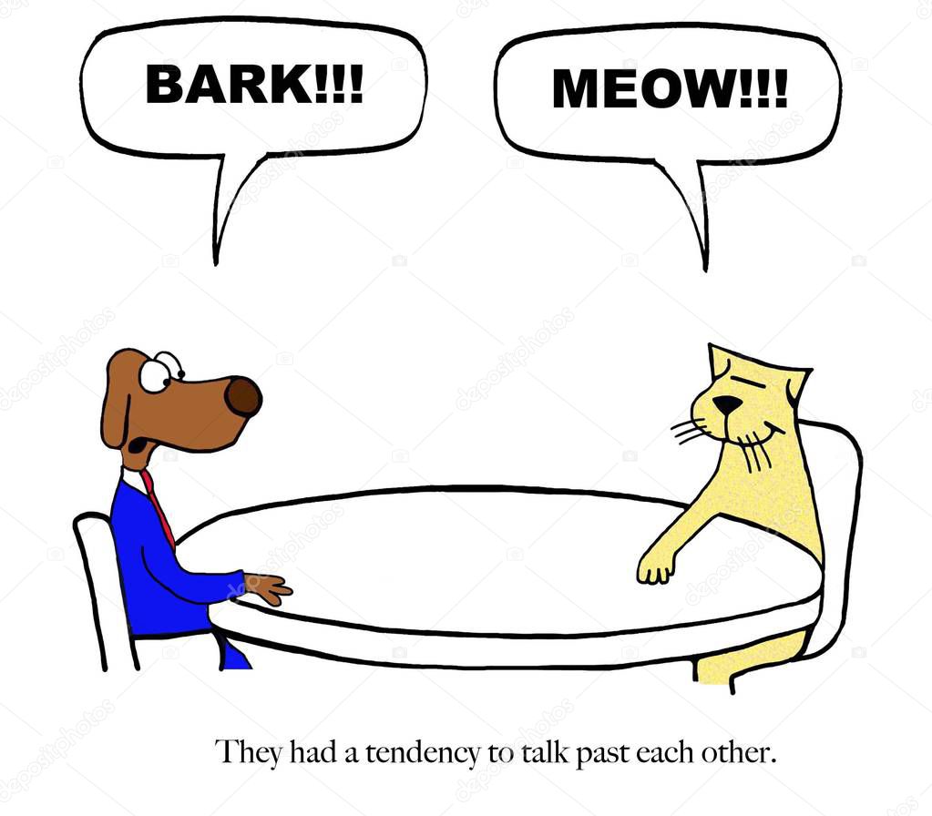A cat and a dog have different communication styles