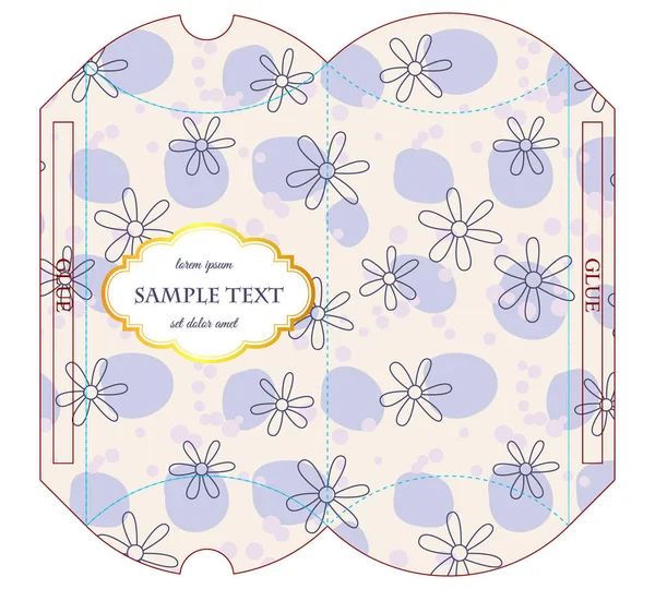 Boîte à oreillers à découper avec motif floral — Image vectorielle