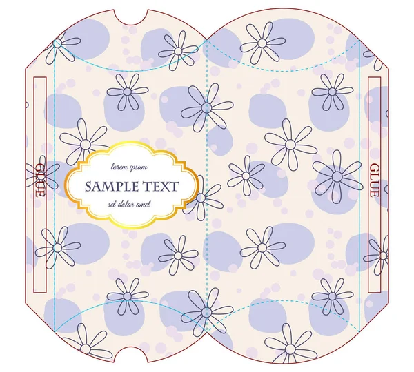꽃 패턴으로 다이 컷 베개 상자 — 스톡 벡터