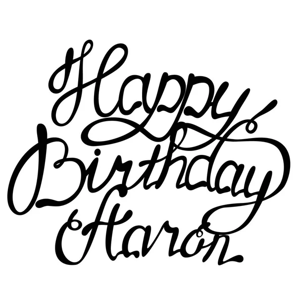 Feliz cumpleaños Letras nombre Aaron — Vector de stock