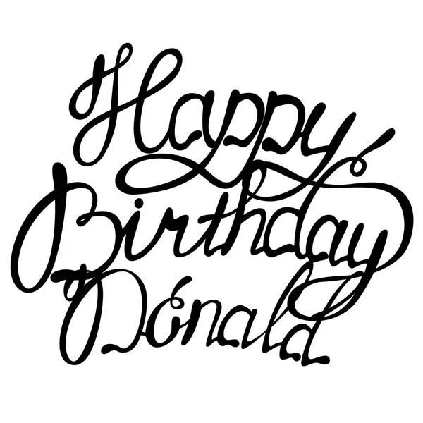 Happy birthday Donald name lettering — Stock Vector