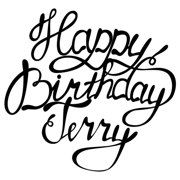 Happy birthday Terry name lettering — Stock Vector