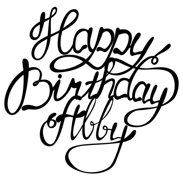 Happy birthday Abby name lettering — Stock Vector