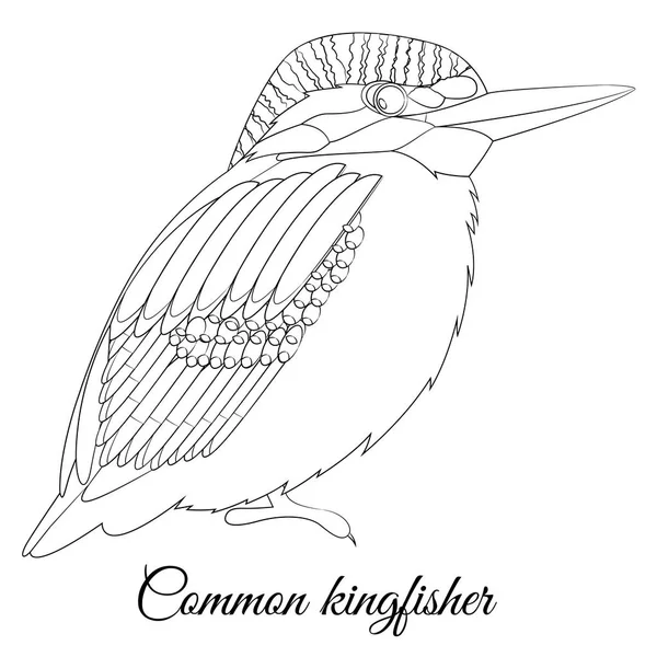 Comum kingfisher desenho animado pássaro coloração —  Vetores de Stock