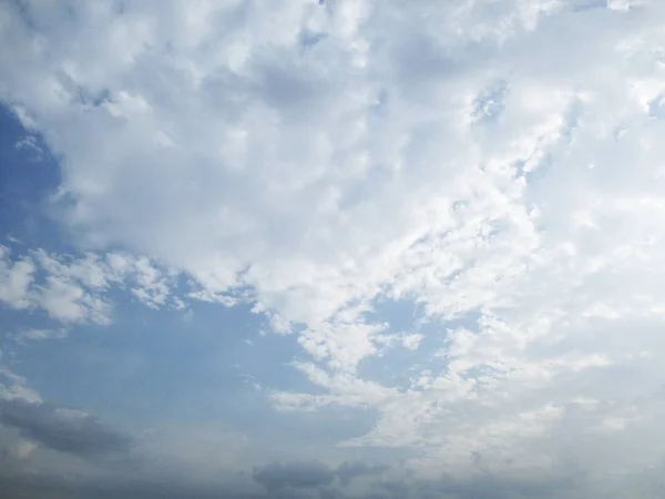 Céu Azul Nuvens Árvores Paisagem — Fotografia de Stock